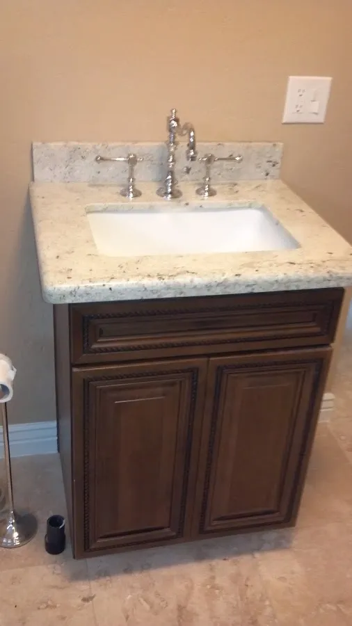 Finished bathroom vanity for Gas Leak Detection in Conneaut